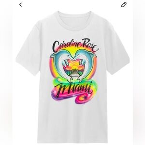 Caroline Rose band t shirt with a retro airbrush design.